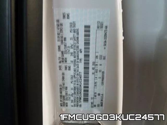 1FMCU9GD3KUC24577 фото 2