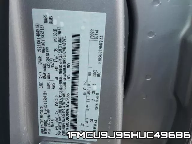 1FMCU9J95HUC49686 фото 2