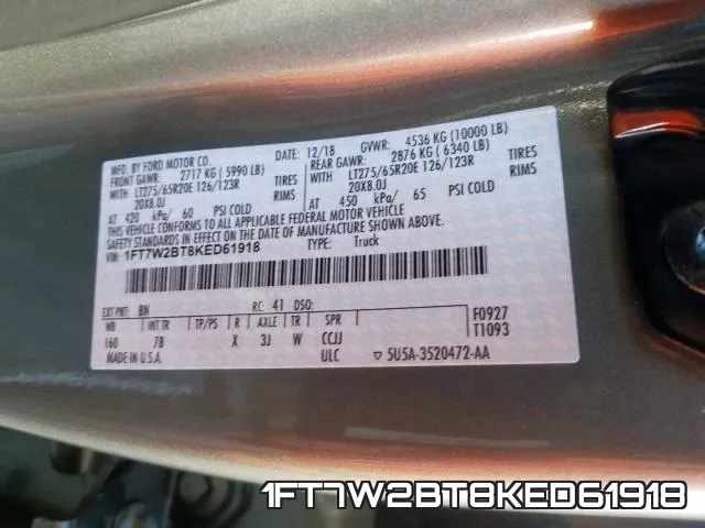 1FT7W2BT8KED61918 фото 2