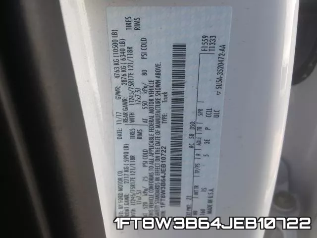 1FT8W3B64JEB10722 фото 2