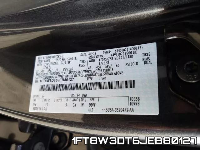1FT8W3DT6JEB80127 фото 2