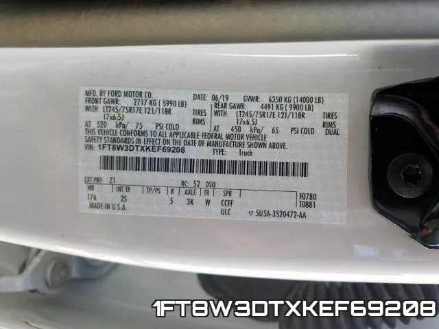 1FT8W3DTXKEF69208 фото 2