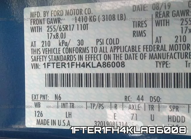 1FTER1FH4KLA86008 фото 10