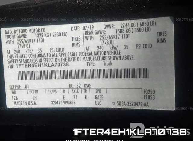 1FTER4EH1KLA70738 фото 10