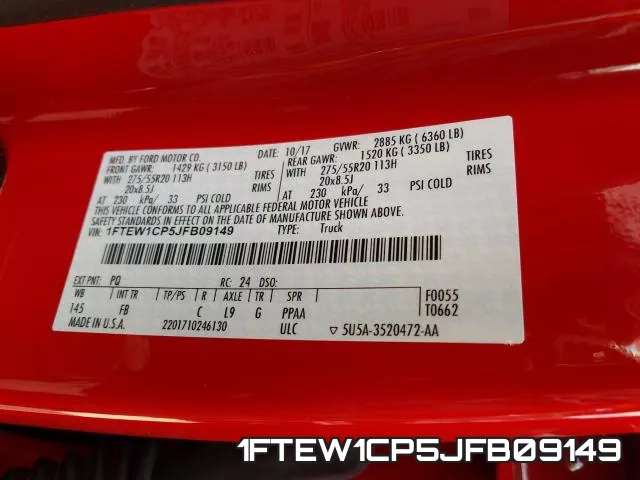 1FTEW1CP5JFB09149 фото 2