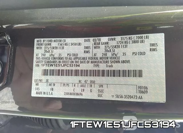 1FTEW1E51JFC53194 фото 10