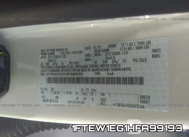 1FTEW1EG1HFA99193 фото 10