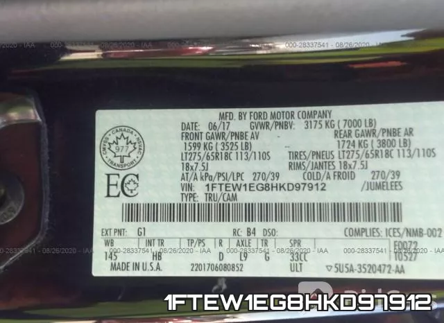 1FTEW1EG8HKD97912 фото 10