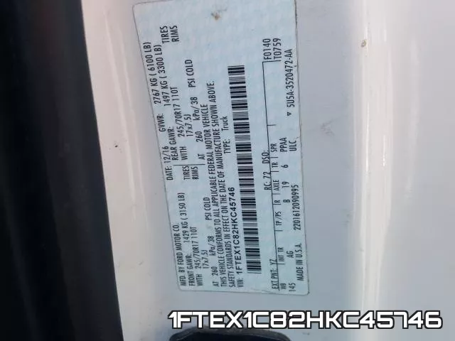 1FTEX1C82HKC45746 фото 2