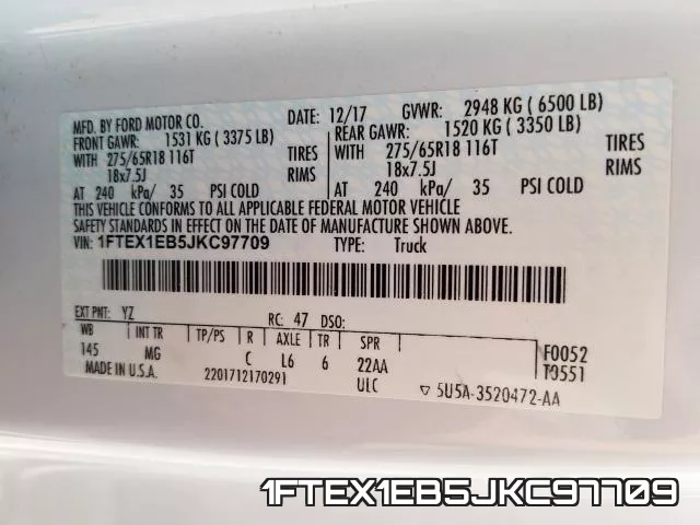 1FTEX1EB5JKC97709 фото 2