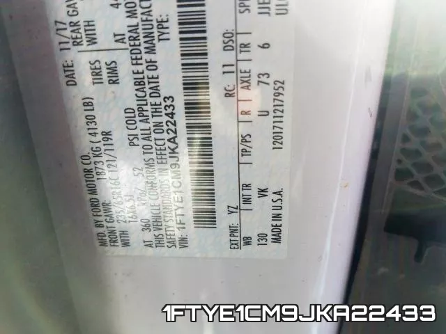 1FTYE1CM9JKA22433 фото 2