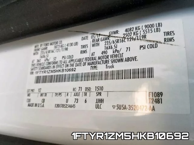 1FTYR1ZM5HKB10692 фото 2