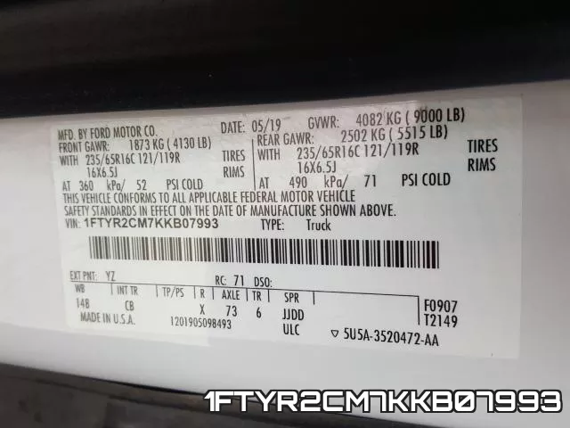 1FTYR2CM7KKB07993 фото 2