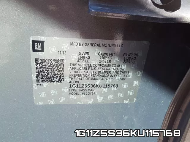 1G11Z5S36KU115768 фото 2