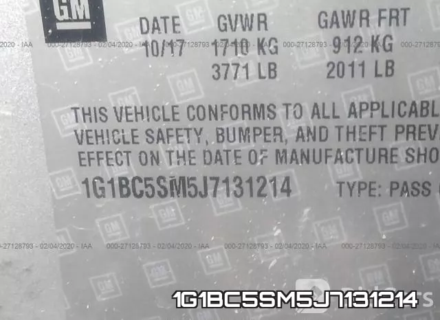 1G1BC5SM5J7131214 фото 10
