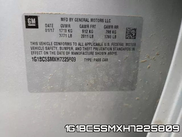 1G1BC5SMXH7225809 фото 2