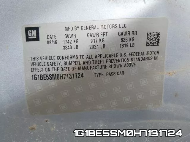 1G1BE5SM0H7131724 фото 2