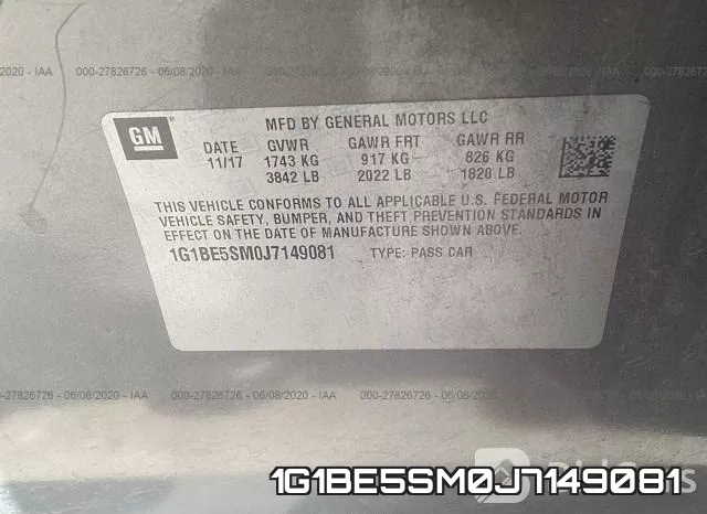 1G1BE5SM0J7149081 фото 10