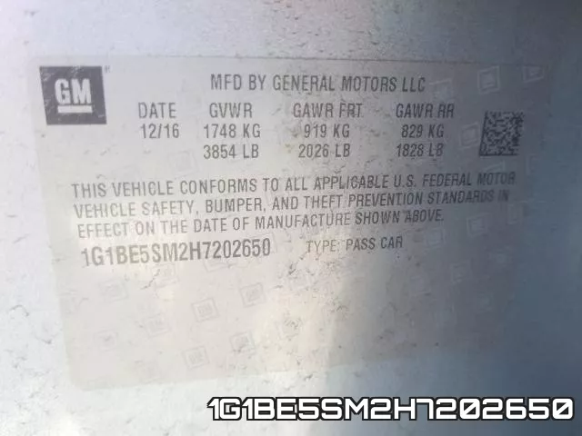 1G1BE5SM2H7202650 фото 2