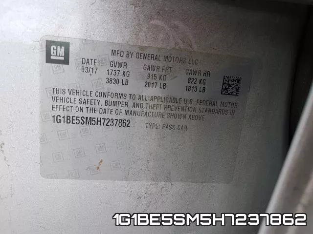 1G1BE5SM5H7237862 фото 2