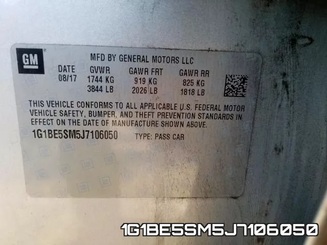1G1BE5SM5J7106050 фото 2