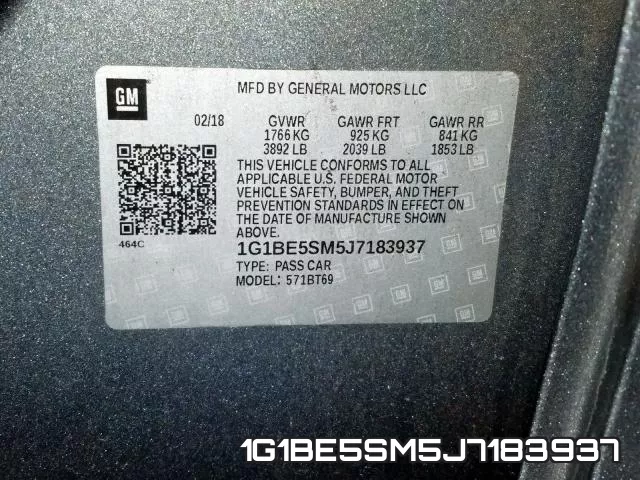 1G1BE5SM5J7183937 фото 2