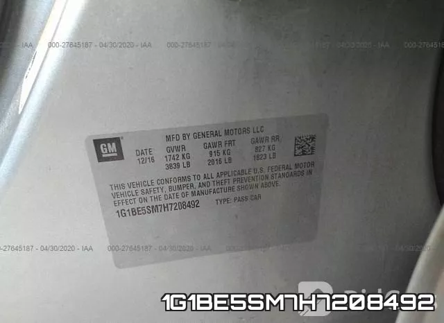 1G1BE5SM7H7208492 фото 10