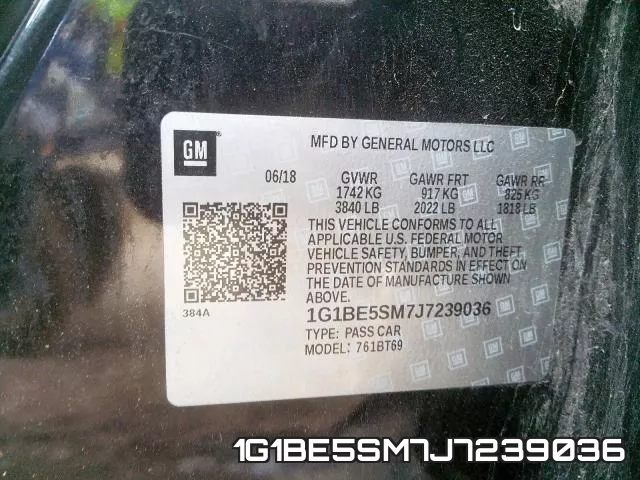 1G1BE5SM7J7239036 фото 2