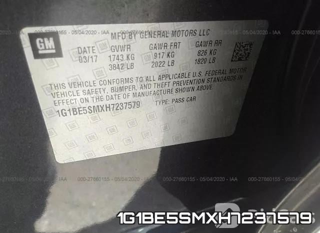 1G1BE5SMXH7237579 фото 10