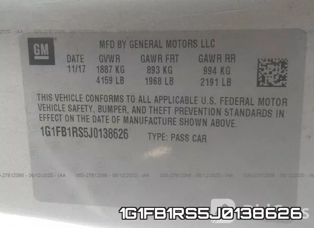 1G1FB1RS5J0138626 фото 10