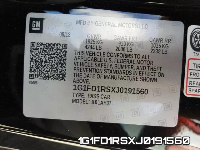 1G1FD1RSXJ0191560 фото 2