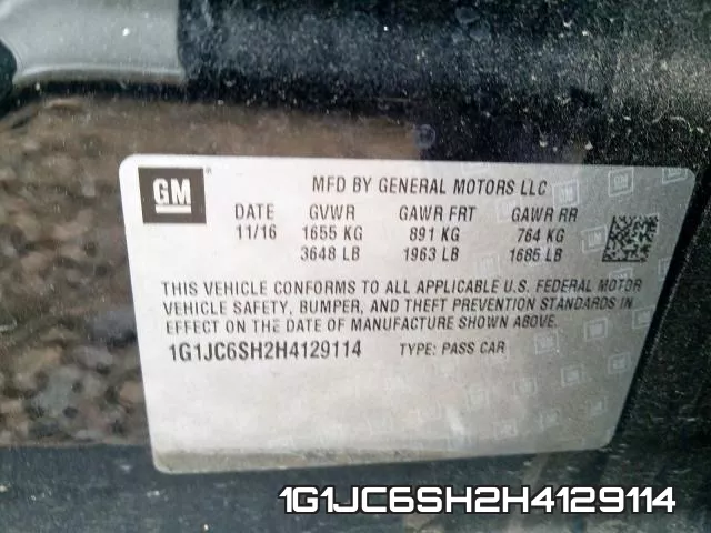 1G1JC6SH2H4129114 фото 2