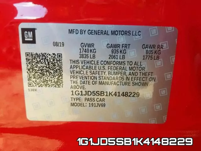 1G1JD5SB1K4148229 фото 2
