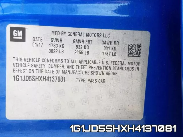 1G1JD5SHXH4137081 фото 2