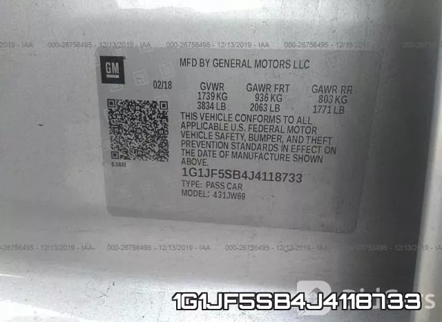 1G1JF5SB4J4118733 фото 10