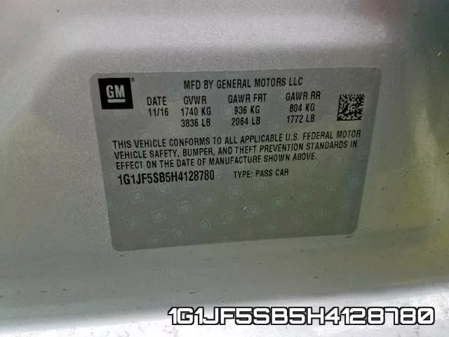 1G1JF5SB5H4128780 фото 2