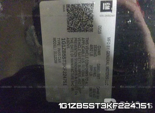 1G1ZB5ST3KF224751 фото 10
