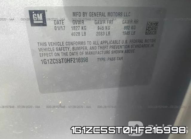 1G1ZC5ST0HF216998 фото 10
