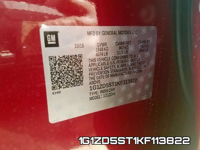1G1ZD5ST1KF113822 фото 2