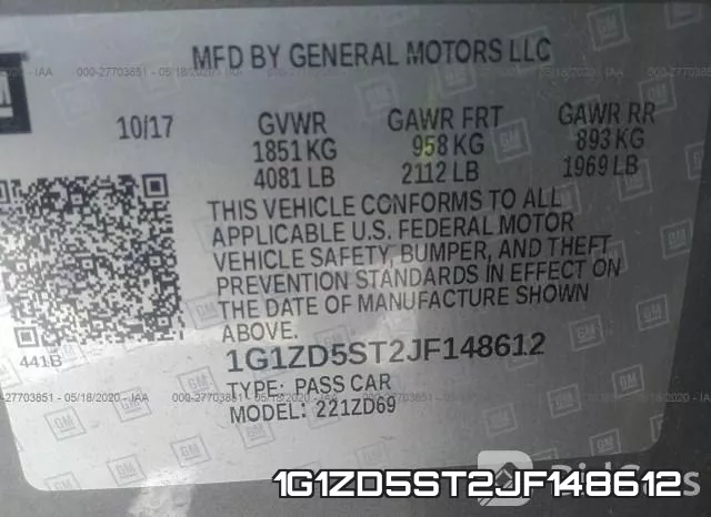 1G1ZD5ST2JF148612 фото 10