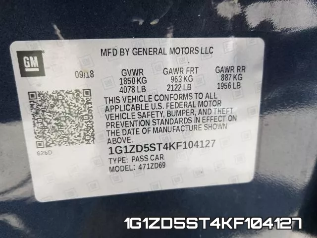 1G1ZD5ST4KF104127 фото 2