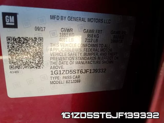 1G1ZD5ST6JF139332 фото 2