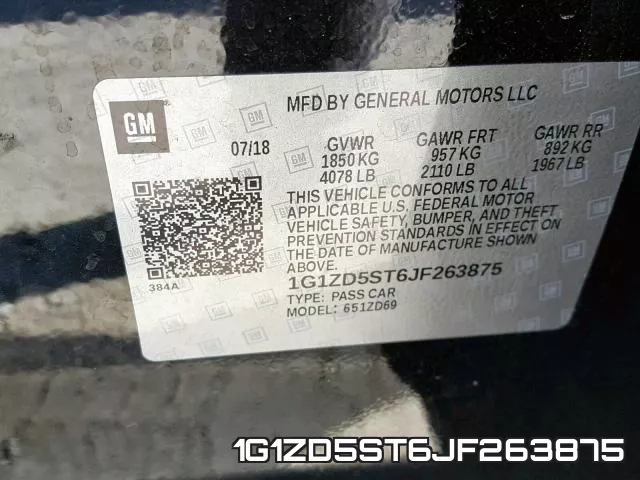 1G1ZD5ST6JF263875 фото 2