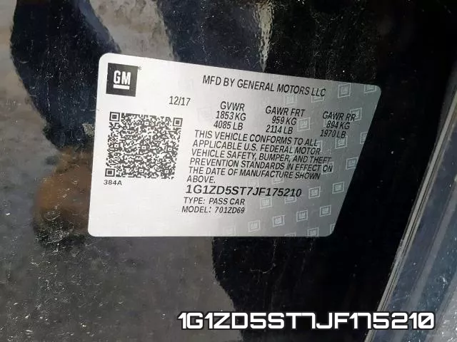 1G1ZD5ST7JF175210 фото 2