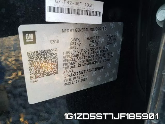 1G1ZD5ST7JF185901 фото 2