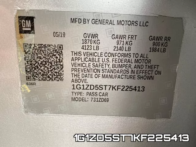 1G1ZD5ST7KF225413 фото 2