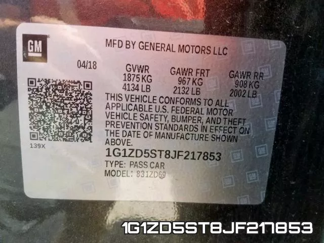 1G1ZD5ST8JF217853 фото 2