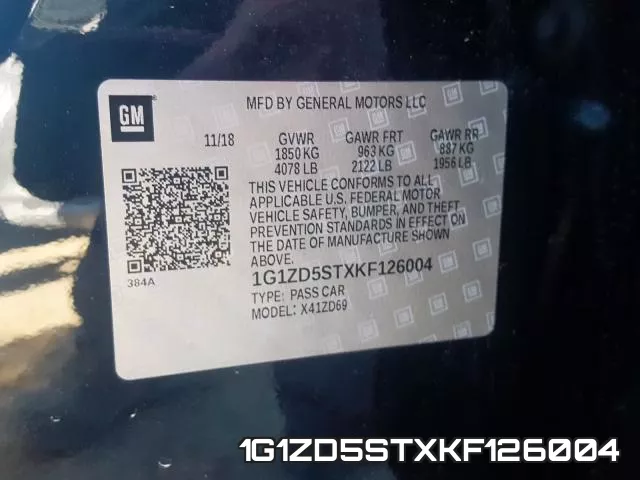 1G1ZD5STXKF126004 фото 2