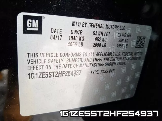 1G1ZE5ST2HF254937 фото 2