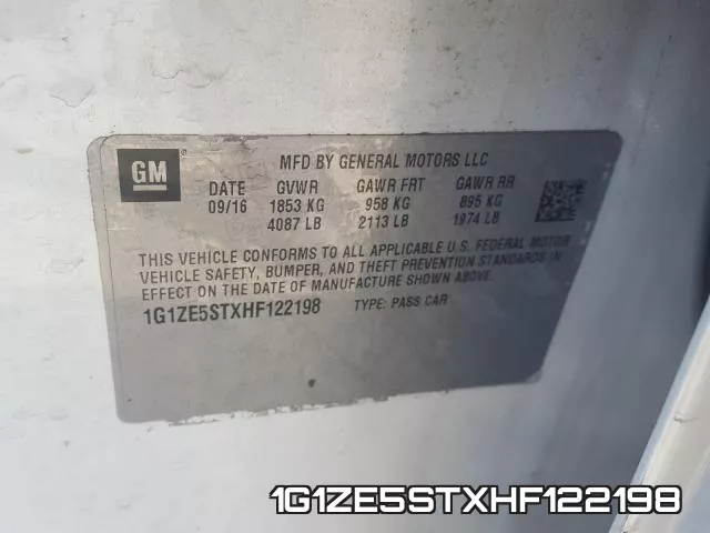 1G1ZE5STXHF122198 фото 2